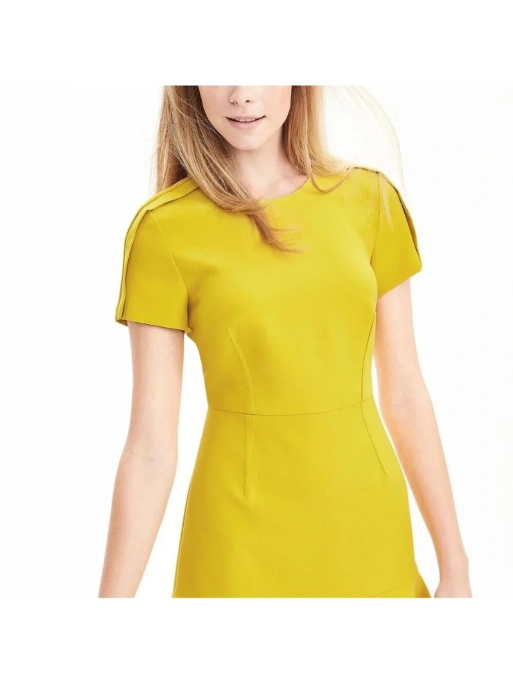 Banana Republic Bright Yellow Flounced Mini Dress